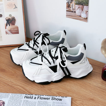 Thick-soled women's casual sneakers versatile trendy shoes