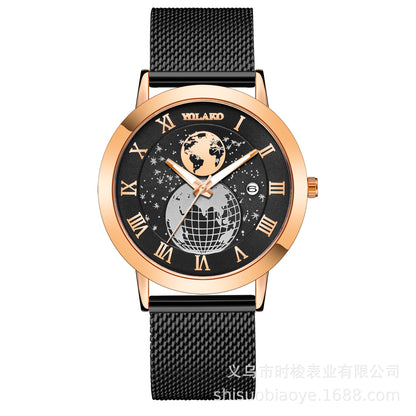 Men's mesh with calendar watch wholesale