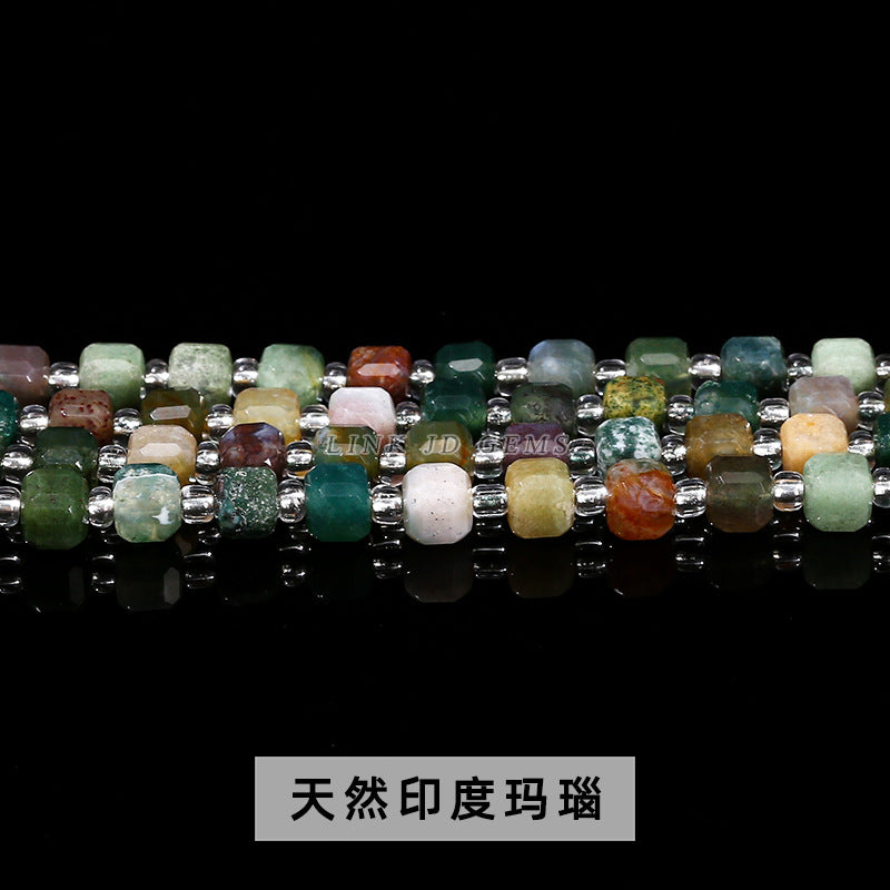 6/8Mm crystal agate jade cube loose beads