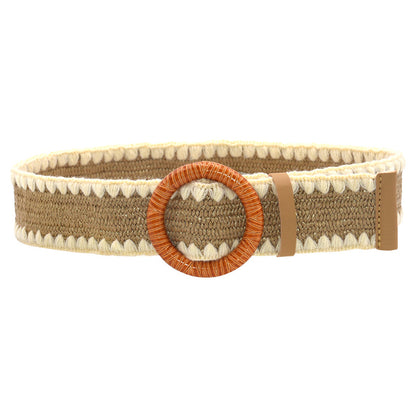 Wide belt woven fashion