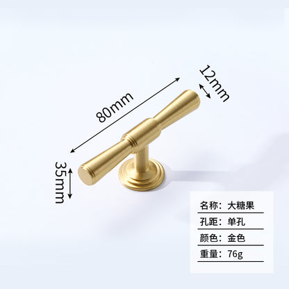 Solid cabinet door gold brass handle