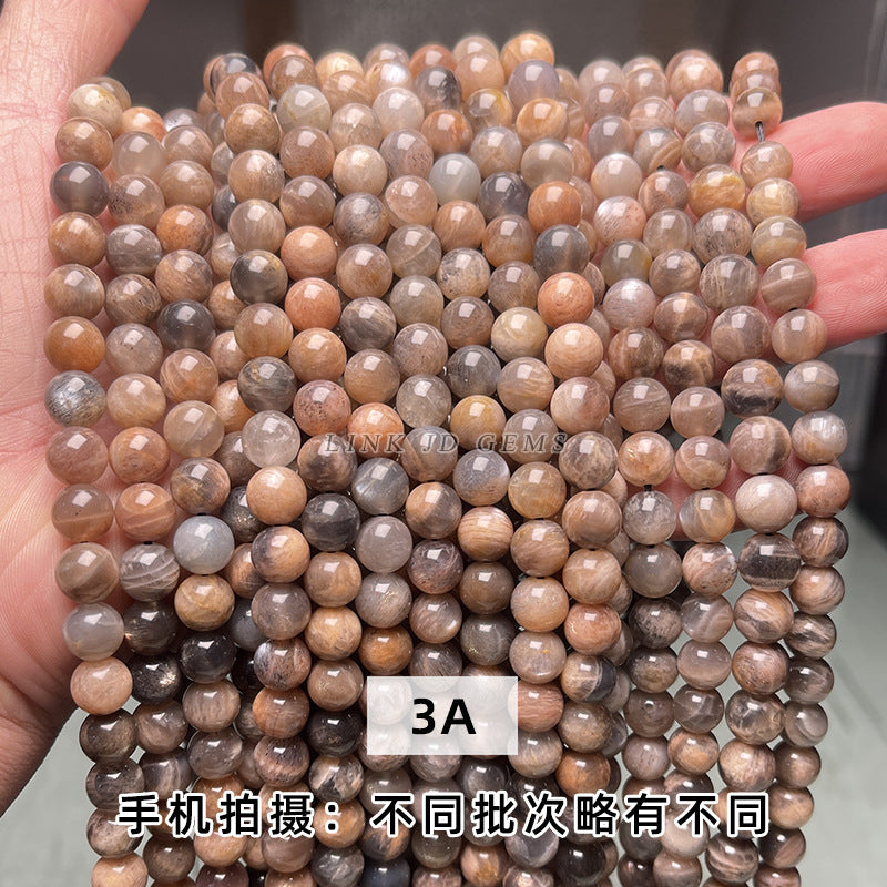 Natural black backbone sunstone loose beads