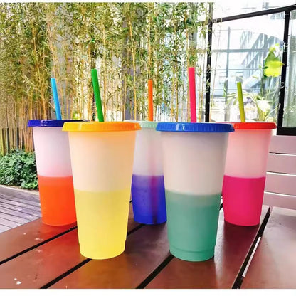 Temperature-sensitive cold-changing cup pp plastic straw cup