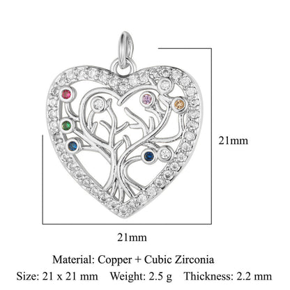 Sunflower Rose Clover Copper Zircon Pendant