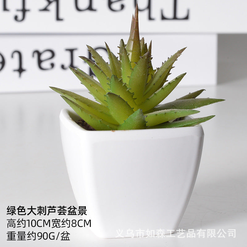 Simulation of succulent plastic bonsai artificial flowers combination