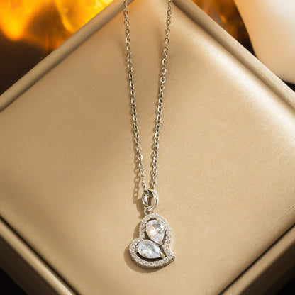 Love Pendant Necklace Titanium Steel Collarbone Chain Feminine