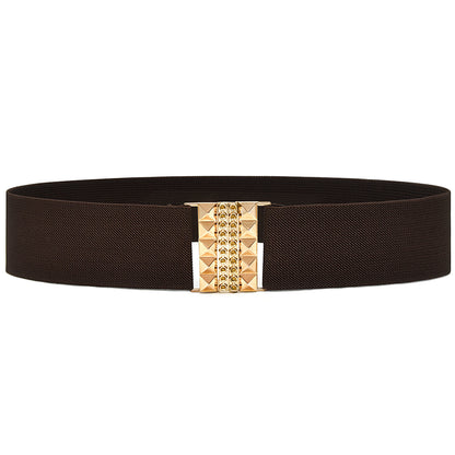 Women's wide waist seal elastic elastic belt