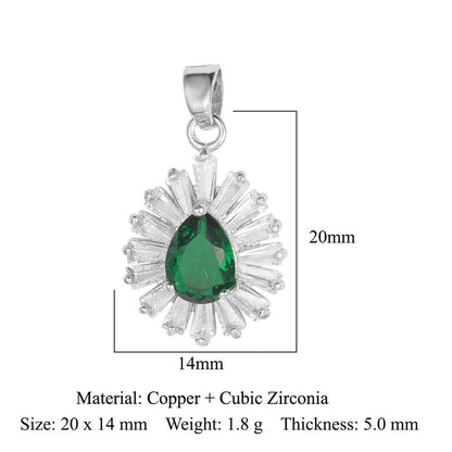 Zircon copper Color zirconium copper micro-inlaid necklace pendant