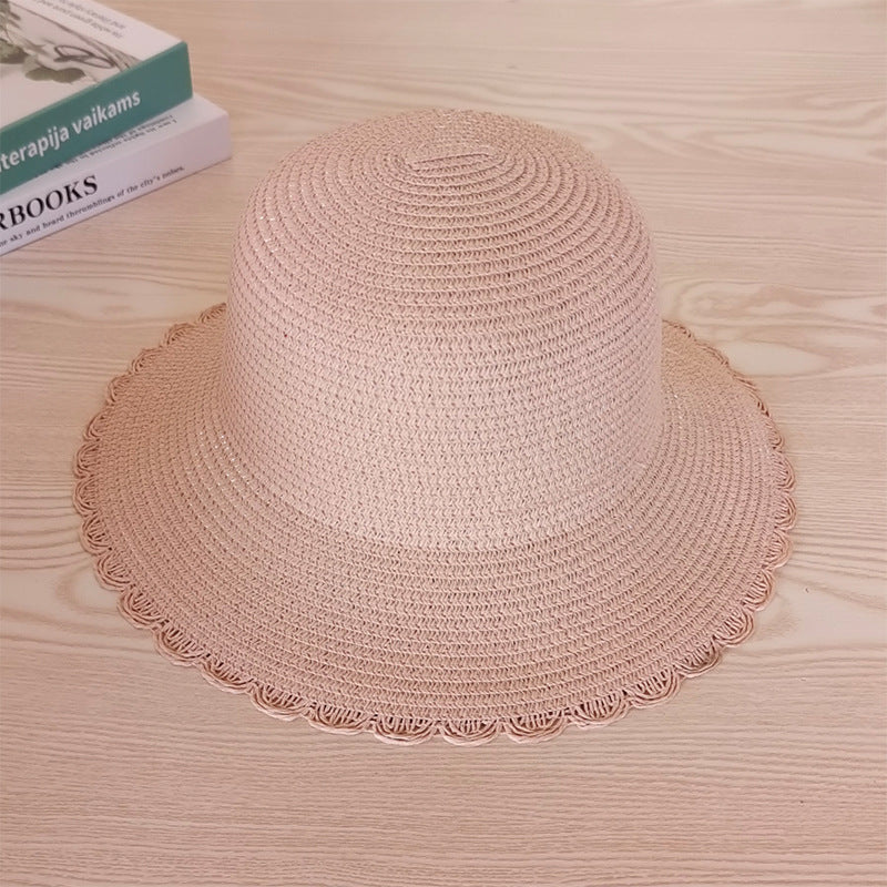 Summer Wavy Lace Women Bucket Hat UV Casual Travel Sun Hat Fisherman