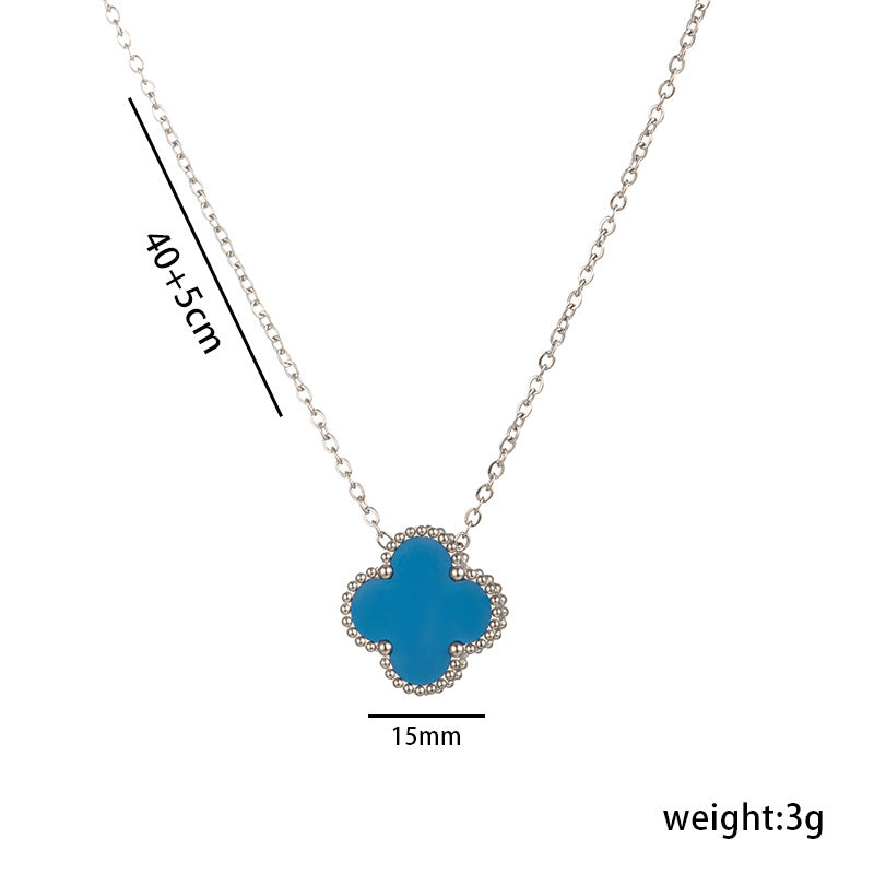 High-Quality Double-Sided Clover Necklace, Titanium Steel