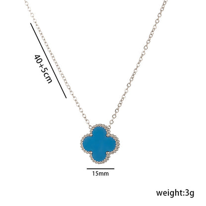 High-Quality Double-Sided Clover Necklace, Titanium Steel