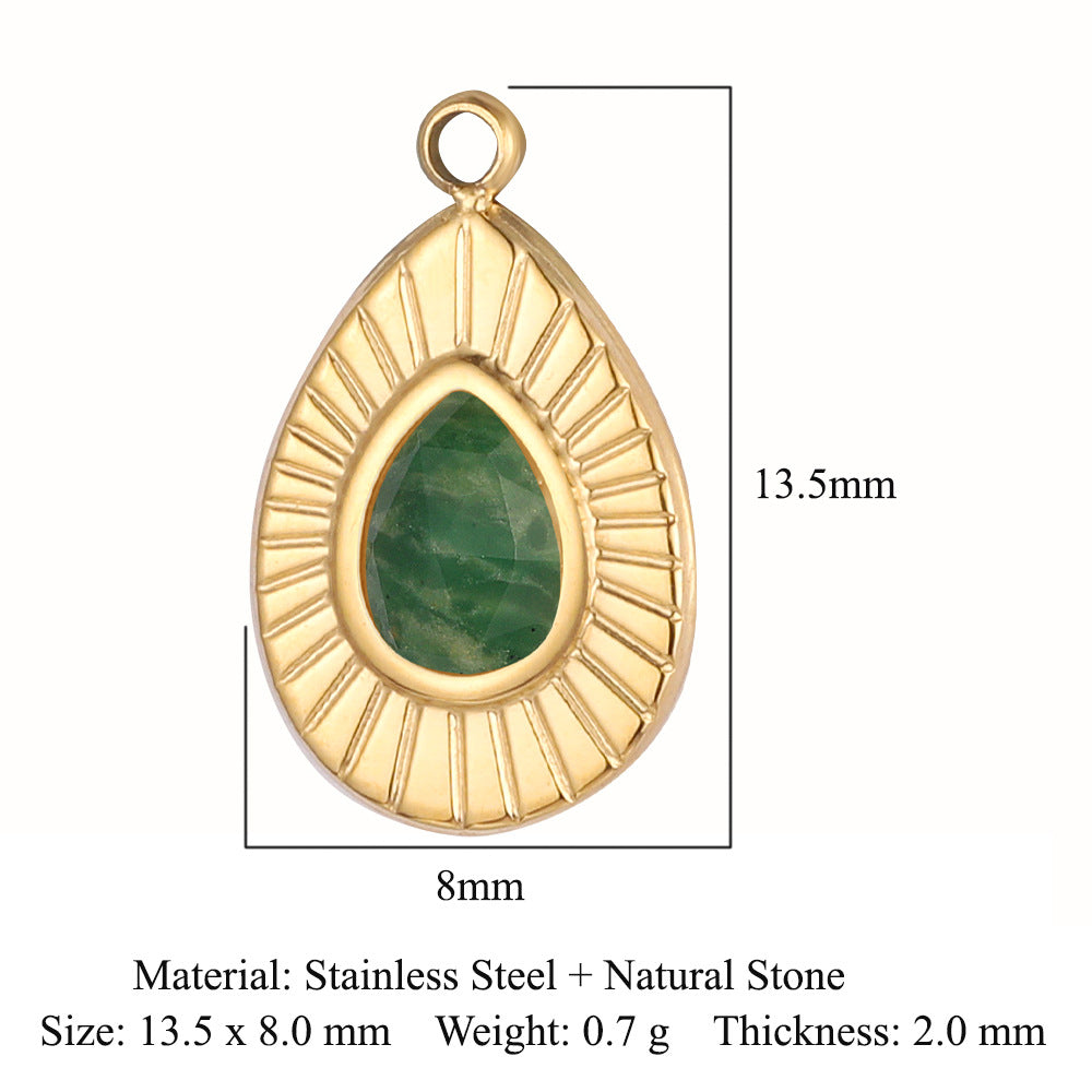 Accessories African jade stainless steel pendant