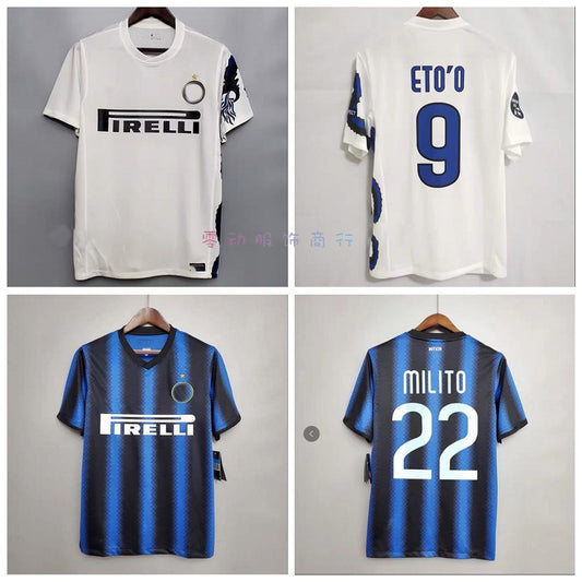 10-11 Inter Retro Milito Zanetti Sneijder Eto'o Nagatomo Home Jersey