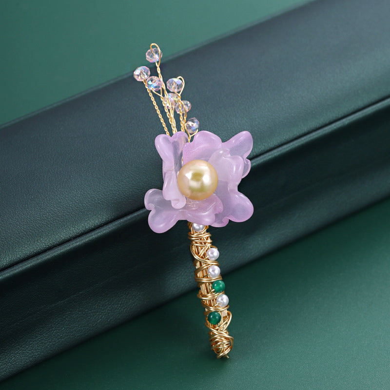 Eco-friendly crystal brooch pin