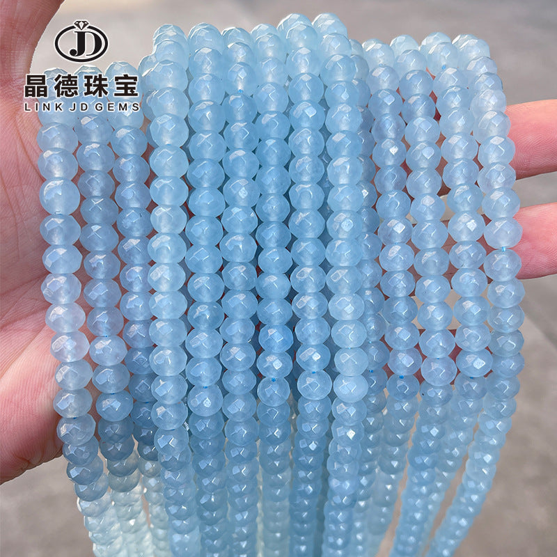 5 * 8Mm high quality colorful chalcedony cut abacus beads loose beads