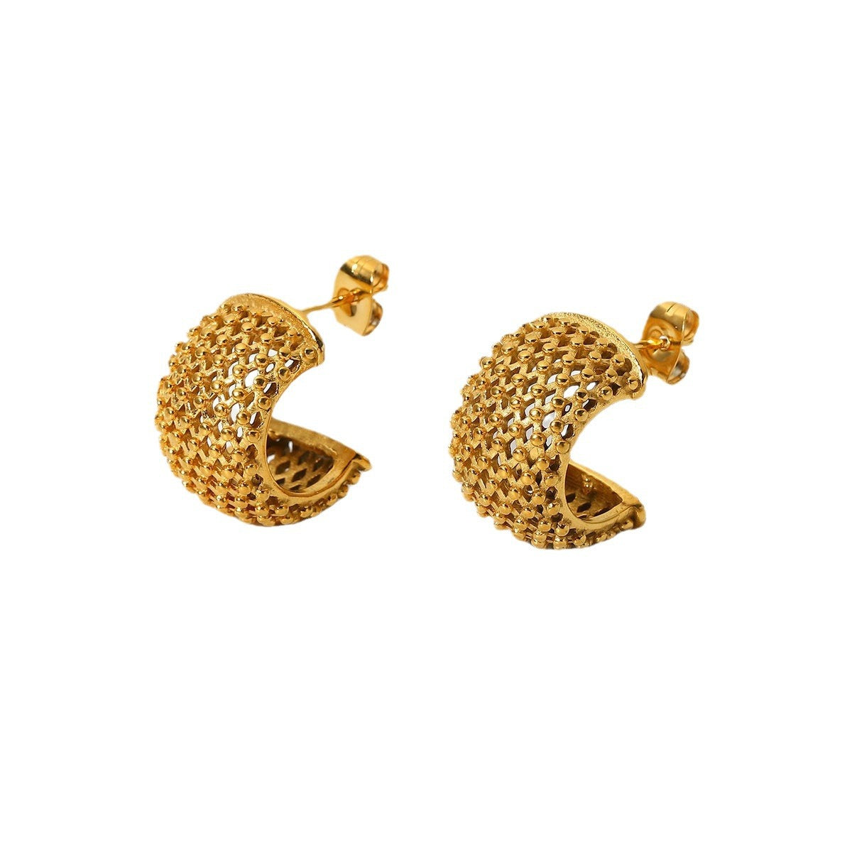 Grid Earrings 18k Gold