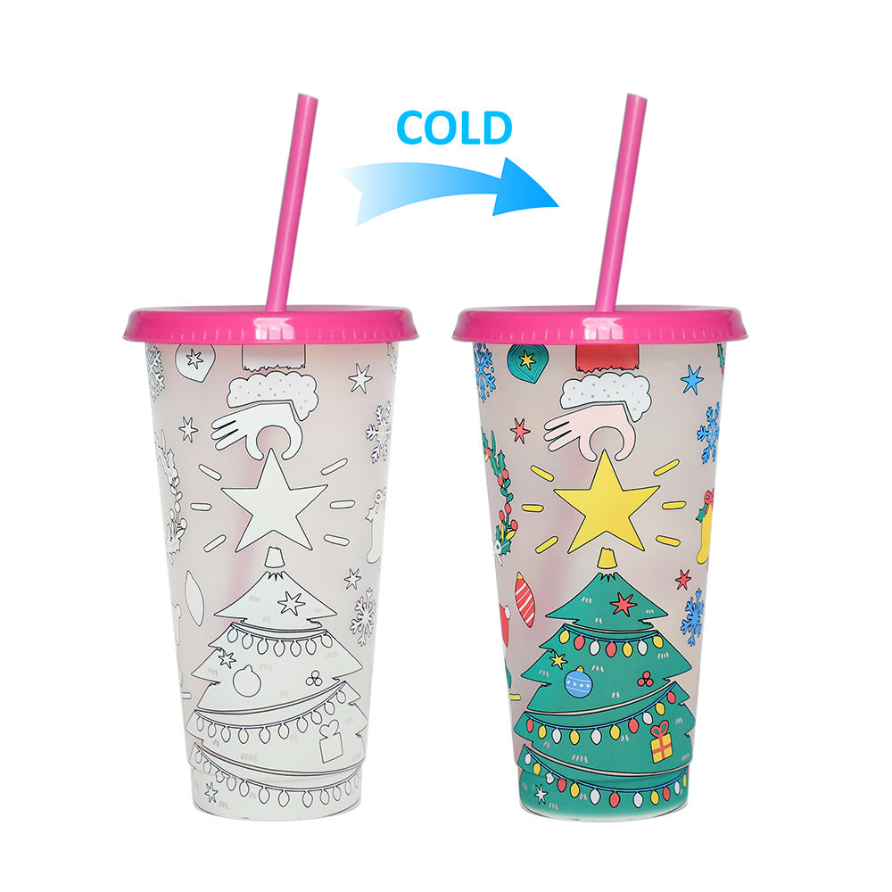 710Ml temperature-sensitive plastic color-changing cup