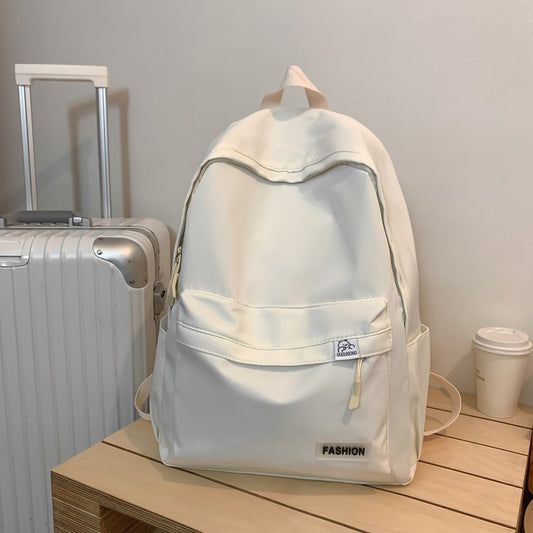 Korean version ins solid color schoolbag backpack