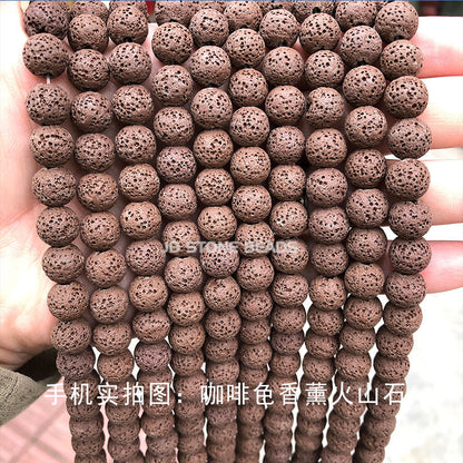 Colored volcanic stone loose beads