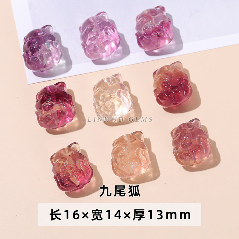 Natural color fluorite small carving