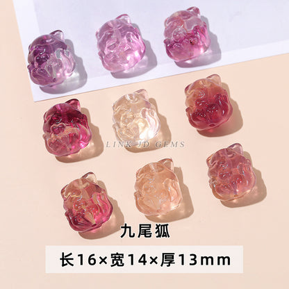 Natural color fluorite small carving