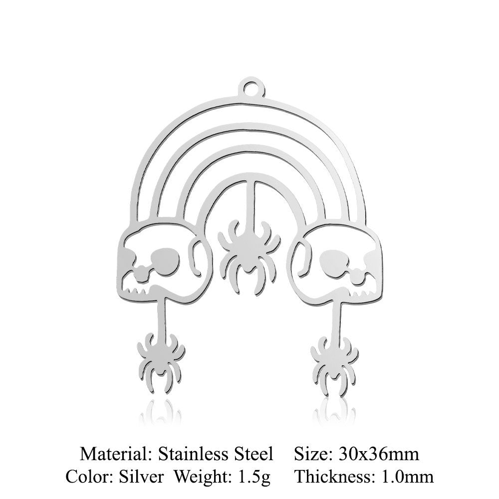 5 pcs/bag Ghost Skull Titanium Steel Pendant