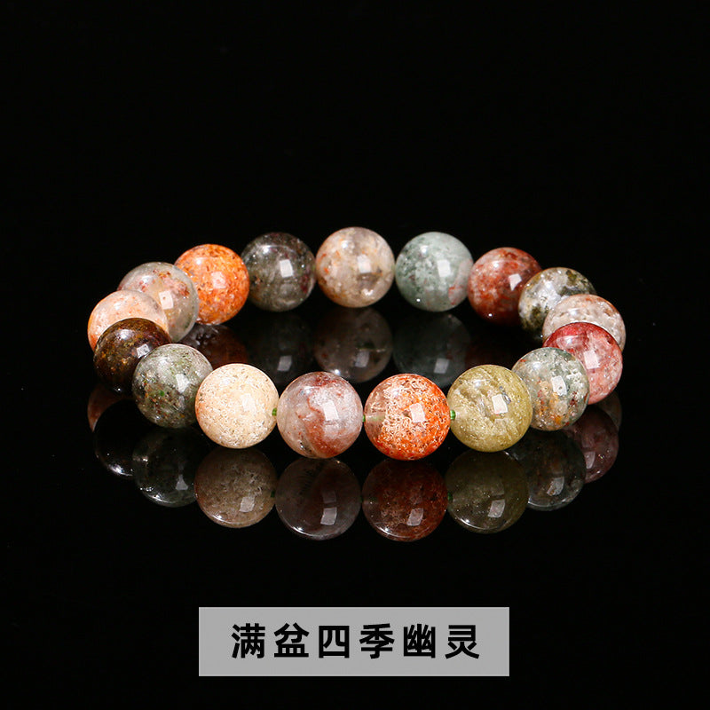 Color ghost crystal round bead bracelet.