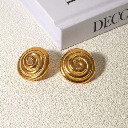 Threaded Hoop Disc Earrings