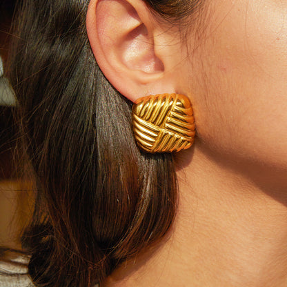 Knitted texture earrings