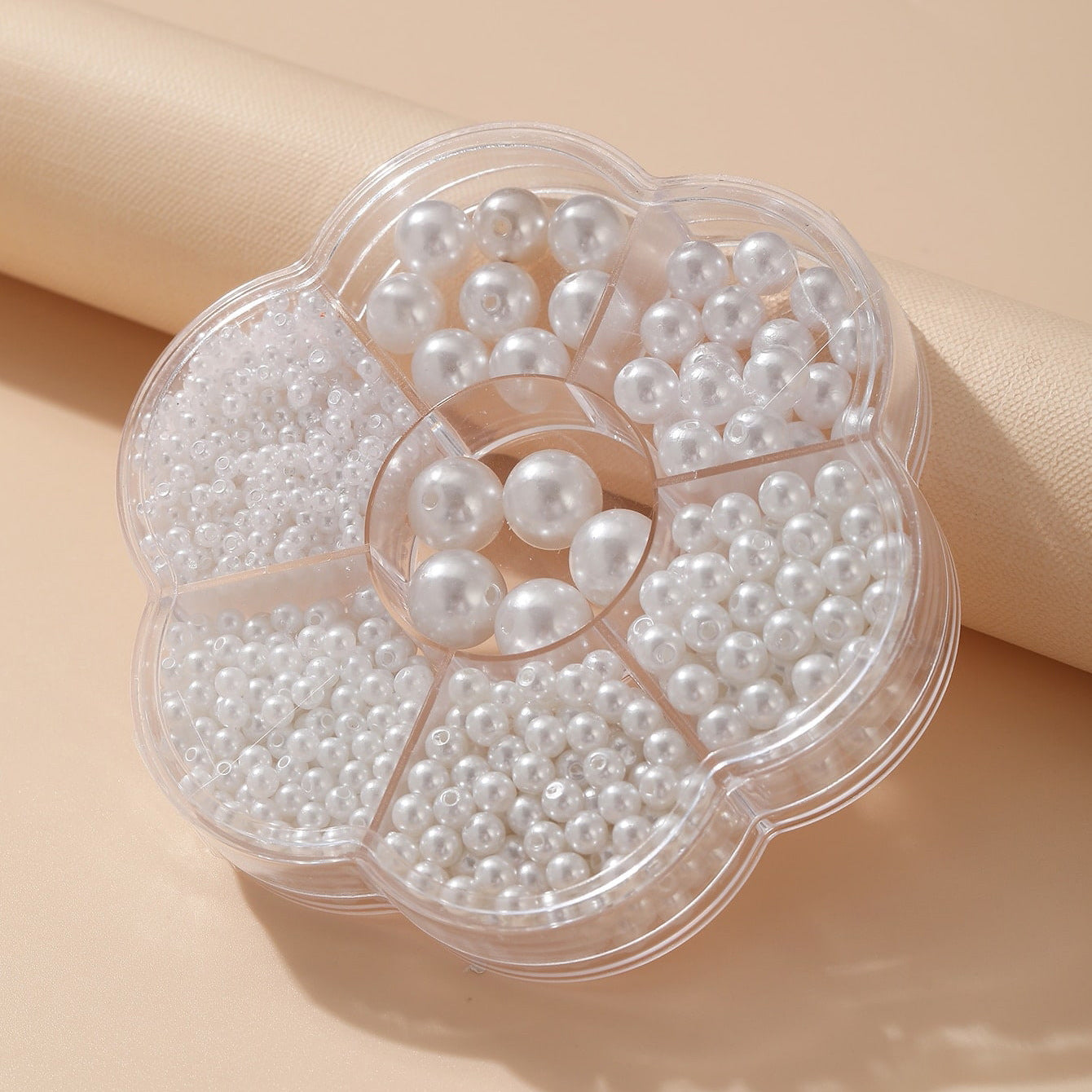 Round hole imitation pearl white beads