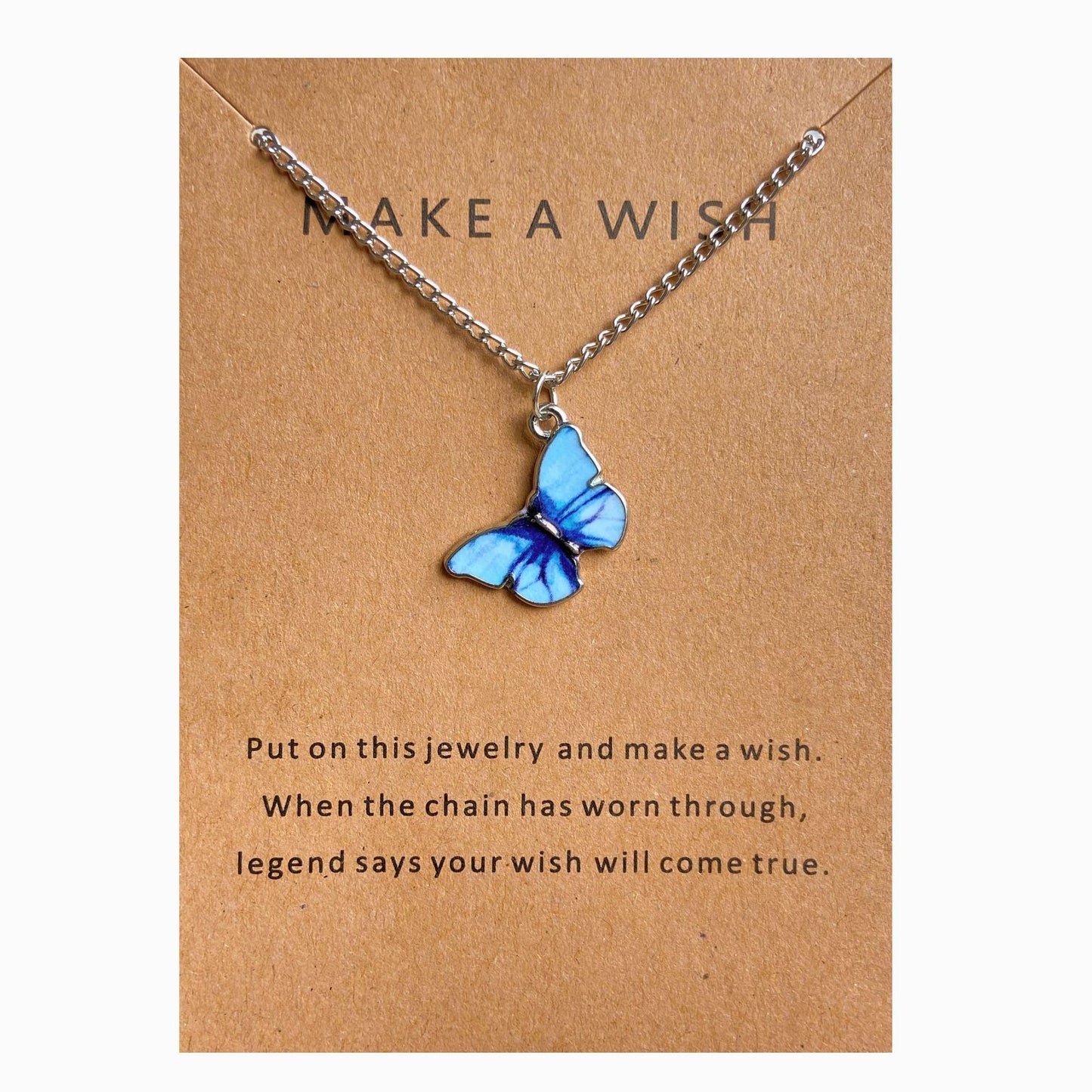 Colorful butterfly necklace clavicle chain