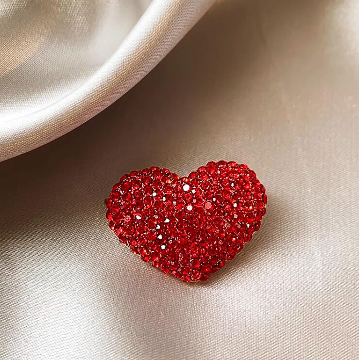 Full Diamond Red Love Brooch