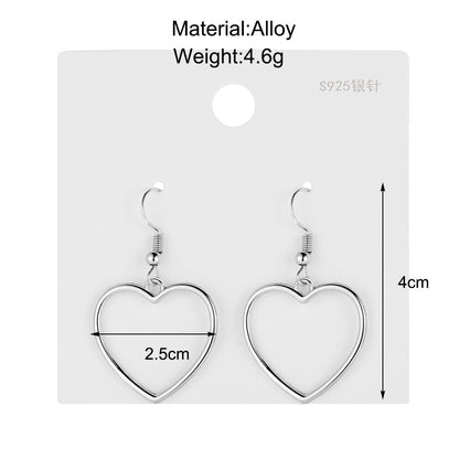 Hollow Geometric Sweet Heart Earrings