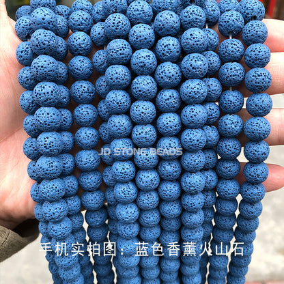 Colored volcanic stone loose beads