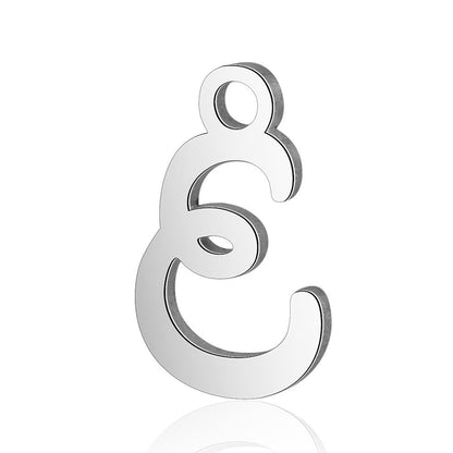 10 pcs/titanium steel full set of 26 English letter pendants