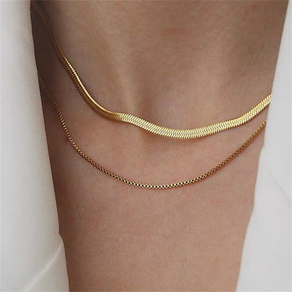 Hot selling multi-layered snake bone necklace