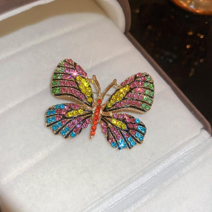 Diamond Butterfly Brooch Anti-light Pin