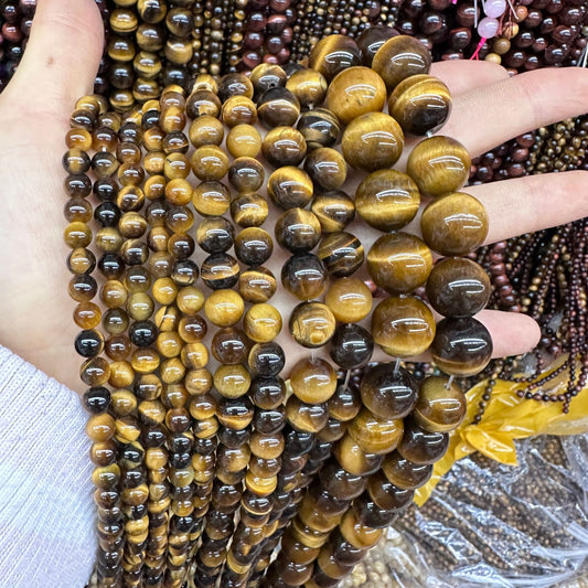 Natural stone 5A tiger eye stone round beads loose beads