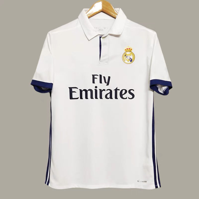 16-17 Real Madrid Home 7 Ronaldo 9 Benzema 4 Ramos Retro Jersey