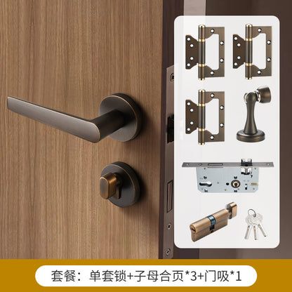 Door handle gold brass door lock