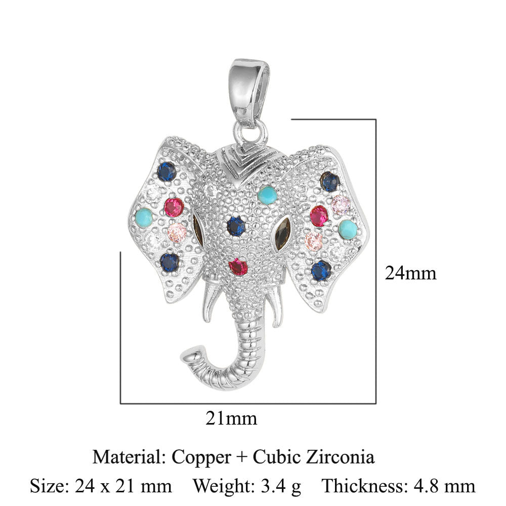 Fly color zirconium copper micro-inlaid necklace pendant