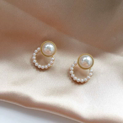 S925 Silver Needle Pearl Stud Earrings