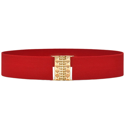 Women's wide waist seal elastic elastic belt