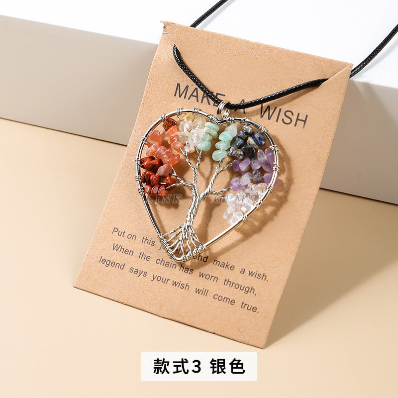 Natural colorful crystal gravel fortune tree