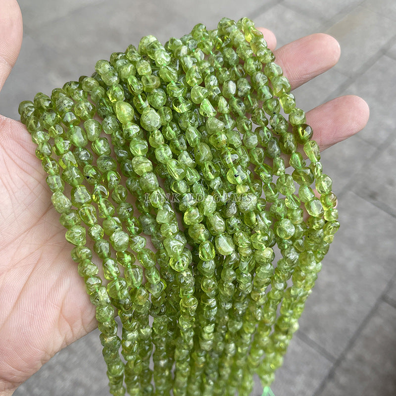 Natural olivine conformal bead crystal