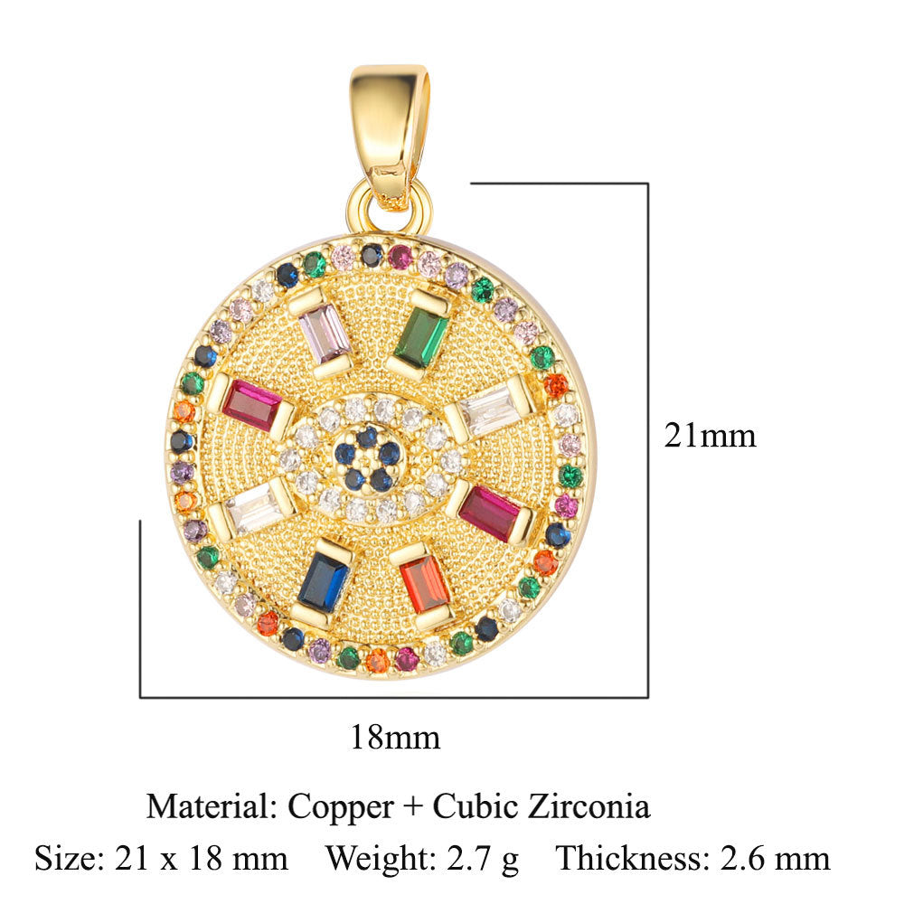 Butterfly Eye Sun Copper Zircon Pendant