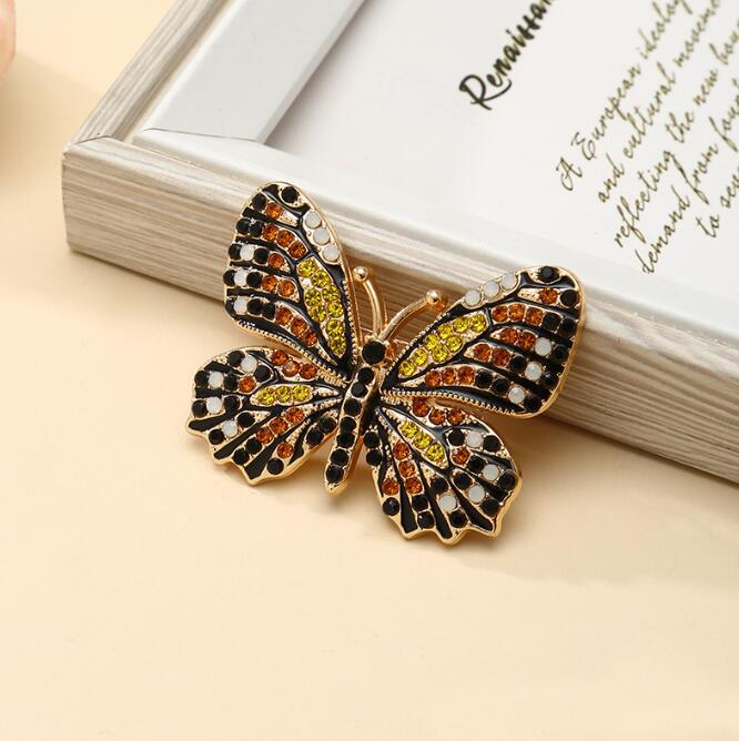 Diamond Butterfly Animal Brooch