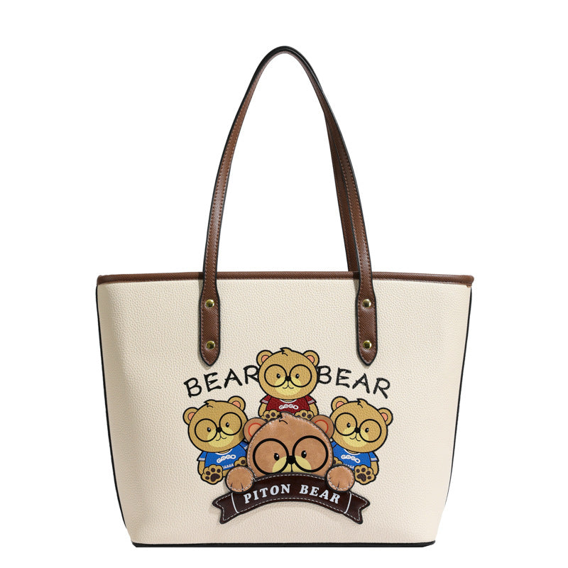 Cute cartoon bear versatile tote bag