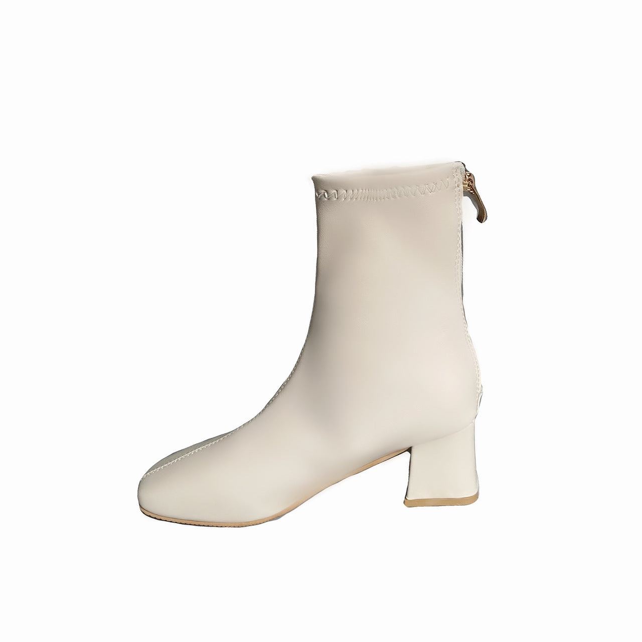 Cotton short boots square heel