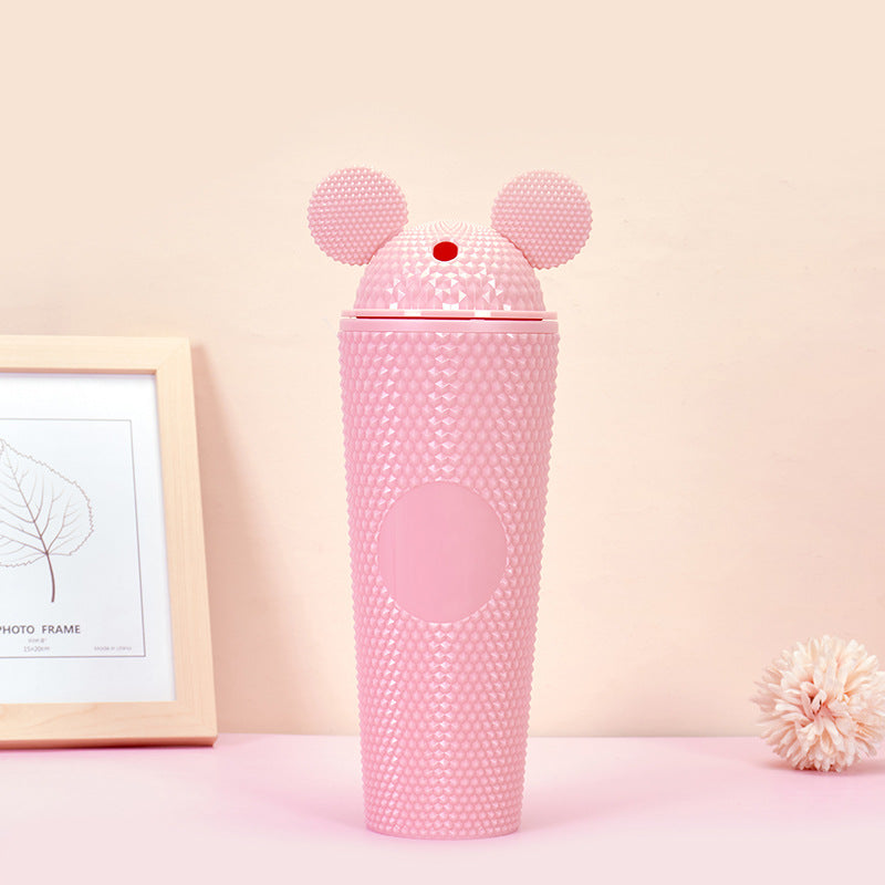 Mickey Durian Cup Diamond Plastic Straw Cup